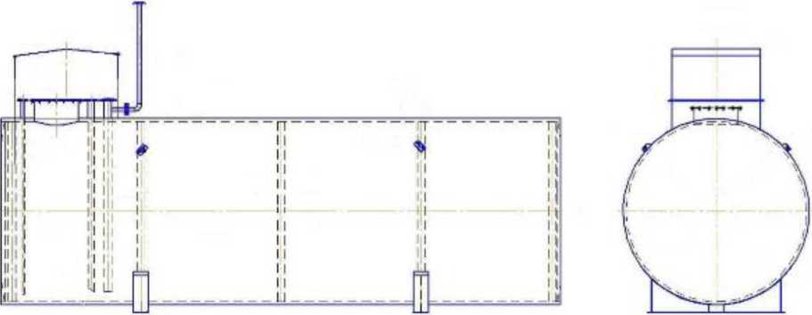 Внешний вид. Резервуары стальные горизонтальные цилиндрические, http://oei-analitika.ru рисунок № 2