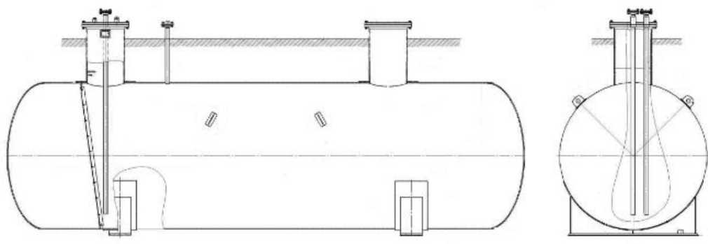 Внешний вид. Резервуар стальной горизонтальный цилиндрический, http://oei-analitika.ru рисунок № 2