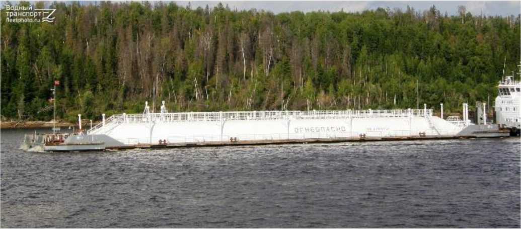 Внешний вид. Резервуары (танки) стальные горизонтальные цилиндрические нефтеналивных барж, http://oei-analitika.ru рисунок № 2